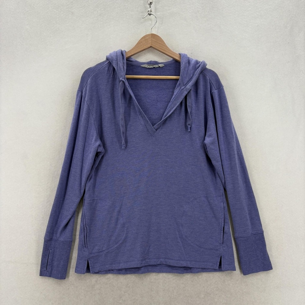 Athleta Essence Hoodie Womens Large Purple Modal Thumbholes Yoga Pullover Gym